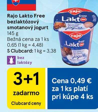 Rajo Lakto Free bezlaktózový smotanový jogurt 145 g 