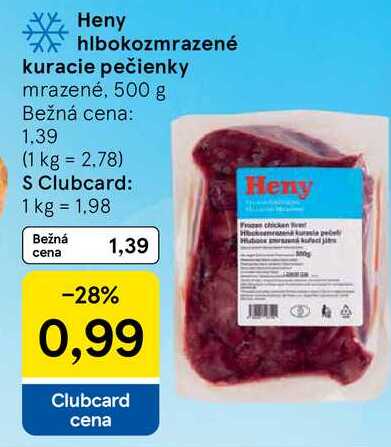 Heny hlbokozmrazené kuracie pečienky mrazené, 500 g 