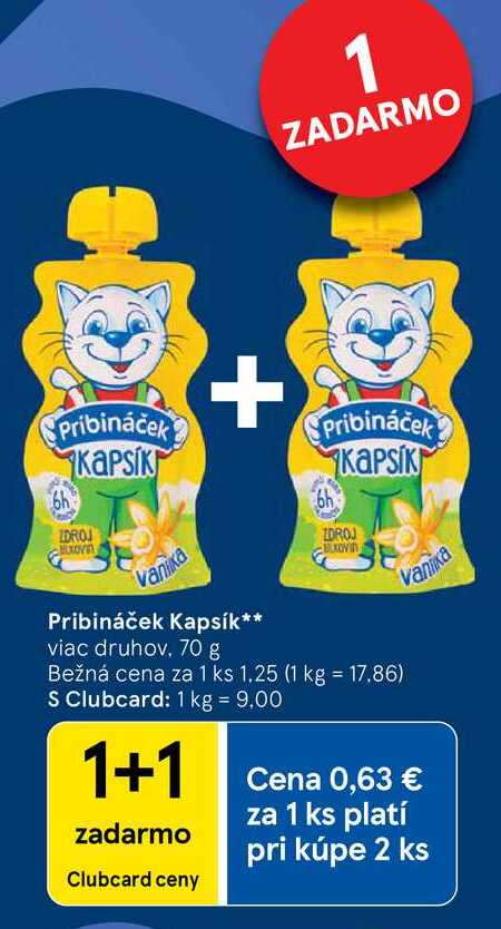 Pribináček Kapsík viac druhov, 70 g