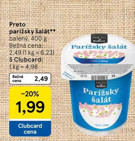 Preto parížsky šalát balený, 400 g