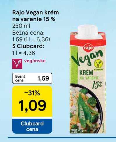 Rajo Vegan krém na varenie 15% 250 ml