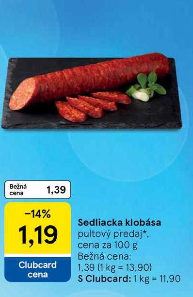 Sedliacka klobása pultový predaj 100 g 