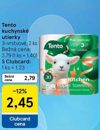 Tento kuchynské utierky 3-vrstvové, 2 ks