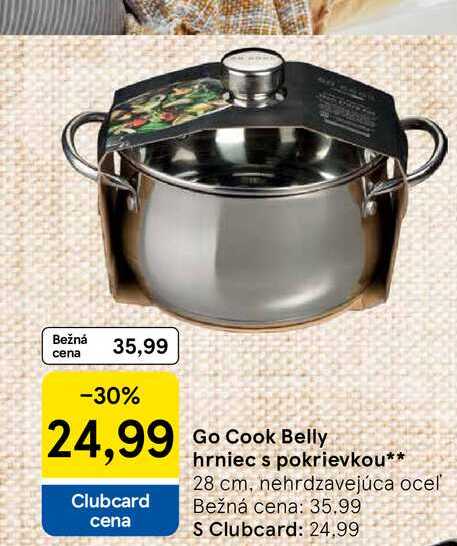 Go Cook Belly hrniec s pokrievkou 28 cm, nehrdzavejúca oceľ 