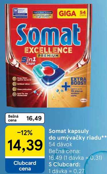Somat kapsuly do umývačky riadu, 54 dávok 