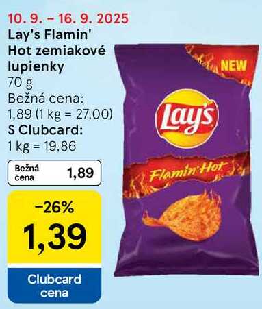 Lay's Flamin' Hot zemiakové lupienky, 70 g 