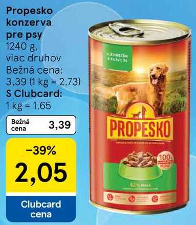 Propesko konzerva pre psy, 1240 g