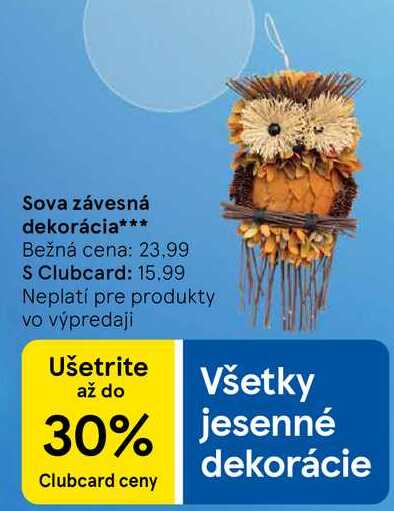 Sova závesná dekorácia