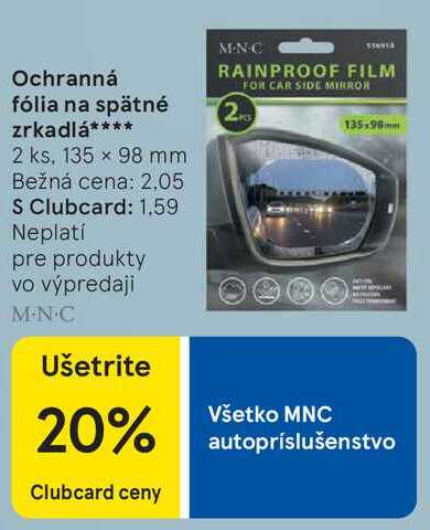 Ochranná fólia na spätné zrkadlá, 2 ks