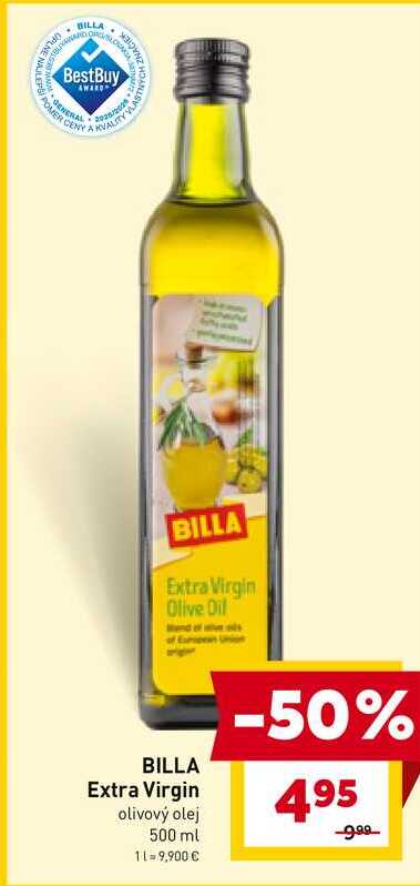 BILLA Extra Virgin olivový olej 500 ml