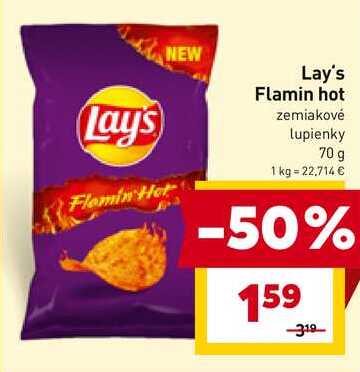 Lay's Flamin hot zemiakové lupienky 70 g