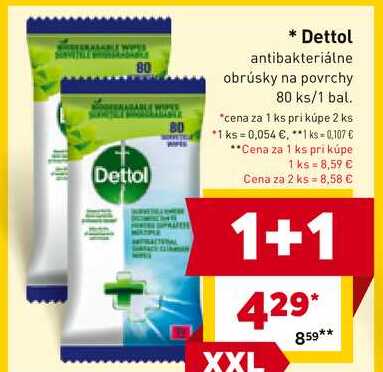 Dettol antibakteriálne obrúsky na povrchy 80 ks/1 bal. 
