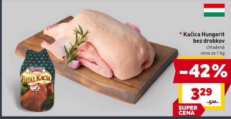 Kačica Hungerit bez drobkov chladená cena za 1 kg 
