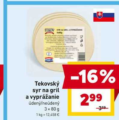 Tekovský syr na gril a vyprážanie údený/neúdený 3 x 80 g 
