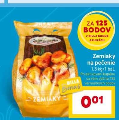 Zemiaky na pečenie 1,5 kg/1 bal. 
