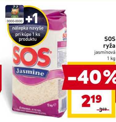 SOS ryža jasmínová 1 kg 