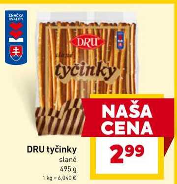 DRU tyčinky slané 495 g