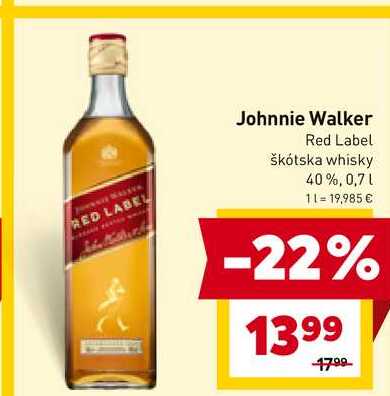 Johnnie Walker Red Label škótska whisky 40%, 0,7 l