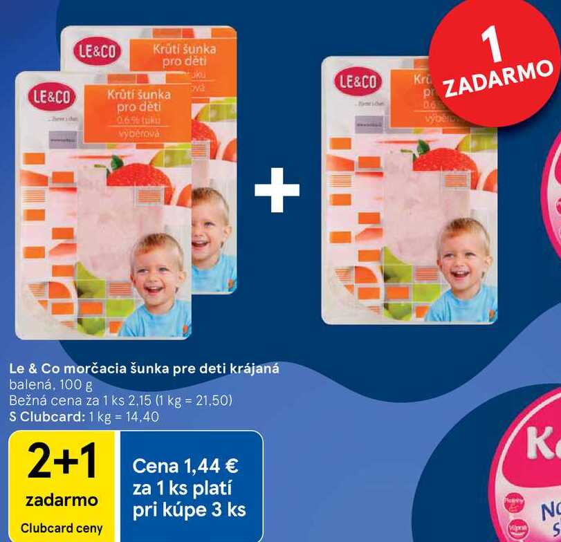 Le & Co morčacia šunka pre deti krájaná, 100 g 