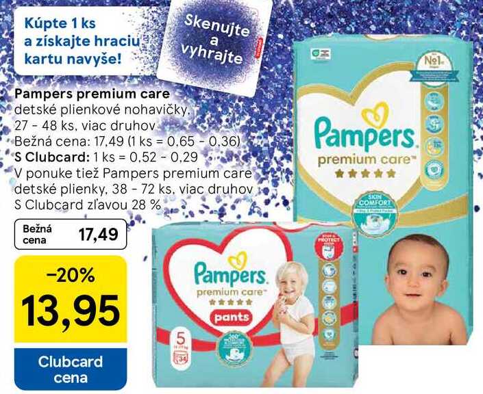 Pampers premium care, 27 - 48 ks