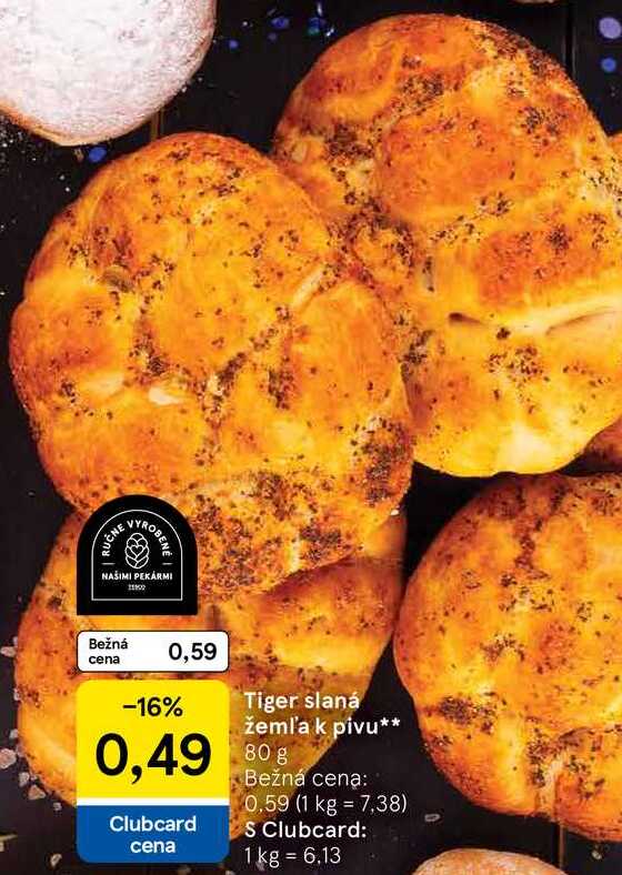 Tiger slaná žemľa k pivu, 80 g
