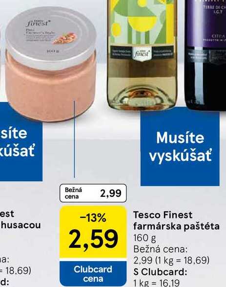 Tesco Finest farmárska paštéta, 160 g 