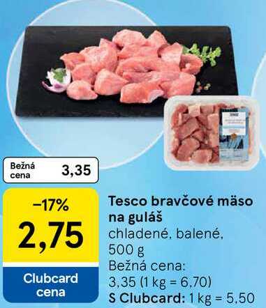 Tesco bravčové mäso na guláš, 500 g