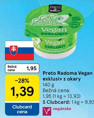 Preto Radoma Vegan exklusiv z okary, 140 g 
