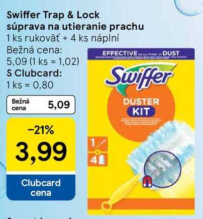 Swiffer Trap & Lock súprava na utieranie prachu, 1 ks rukoväť + 4 ks náplní 