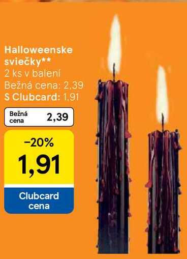 Halloweenske sviečky, 2 ks 