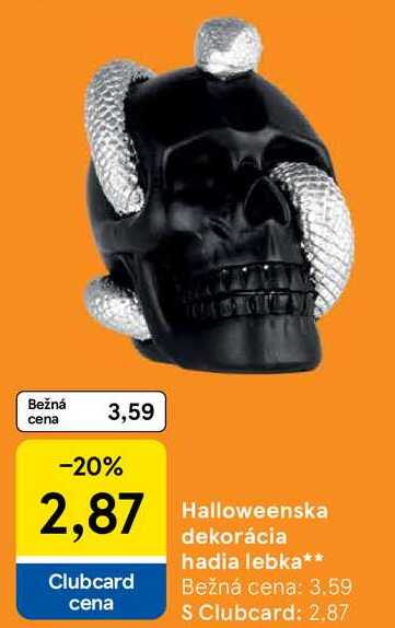 Halloweenska dekorácia hadia lebka