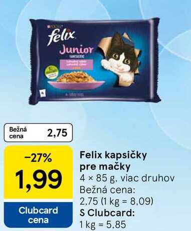 Felix kapsičky pre mačky, 4x 85 g