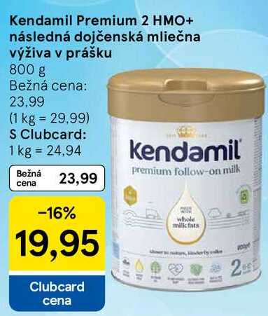 Kendamil Premium 2 HMO+ následná dojčenská mliečna výživa v prášku, 800 g