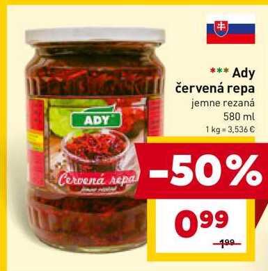 Ady červená repa jemne rezaná 580 ml 