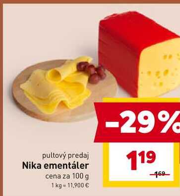 Nika ementáler cena za 100 g