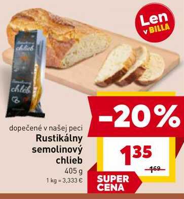 Rustikálny semolinový chlieb 405 g 