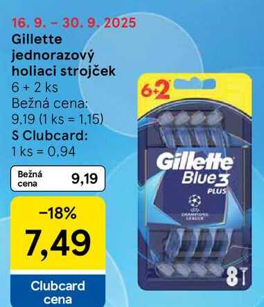 Gillette jednorazový holiaci strojček, 6+2 ks 