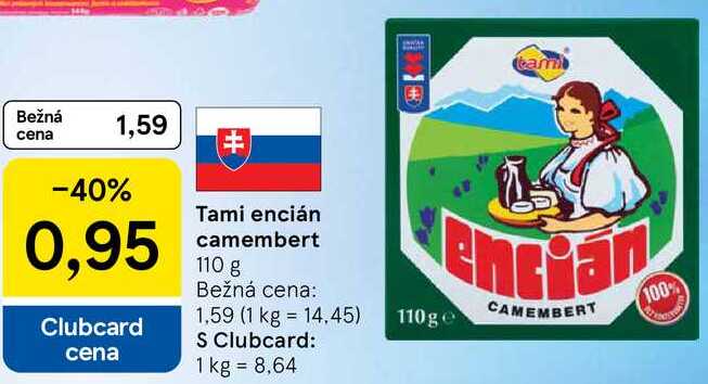 Tami encián camembert, 110 g