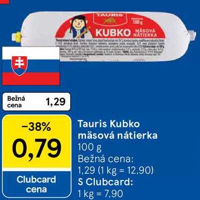 Tauris Kubko mäsová nátierka, 100 g 