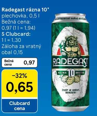 Radegast rázna 10°, 0,5 l