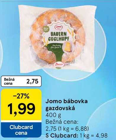 Jomo bábovka gazdovská, 400 g
