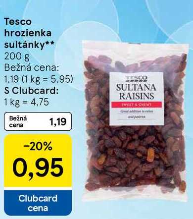 Tesco hrozienka sultánky, 200 g
