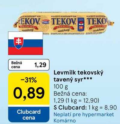 Levmilk tekovský tavený syr, 100 g