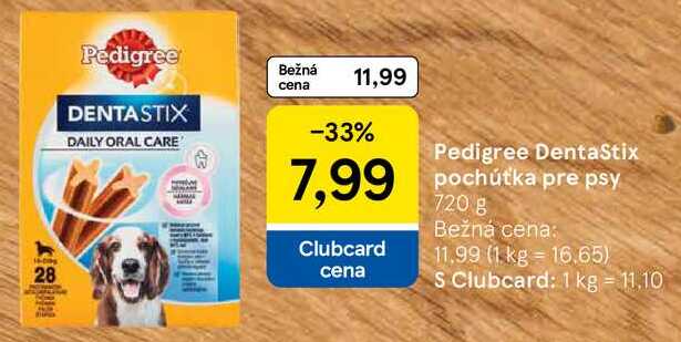 Pedigree Dentastix pochúťka pre psy, 720 g 
