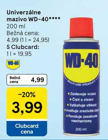 Univerzálne mazivo WD-40, 200 ml 