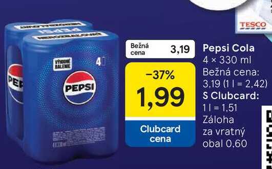 Pepsi Cola, 4x 330 ml 