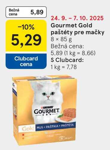 Gourmet Gold paštéty pre mačky, 8x 85 g