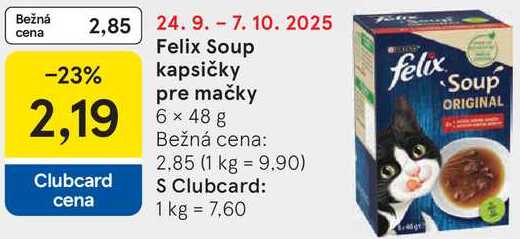 Felix Soup kapsičky pre mačky, 6x 48 g 