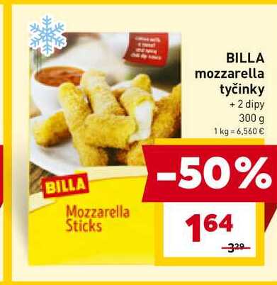 BILLA mozzarella tyčinky + 2 dipy 300 g