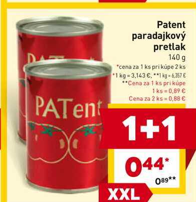 Patent paradajkový pretlak 140g 